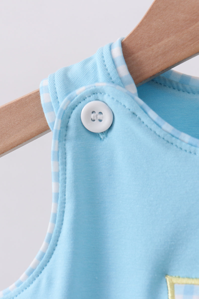 Blue cross applique romper