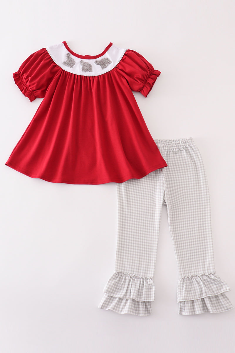 Maroon Alabama French Knot 2 Piece