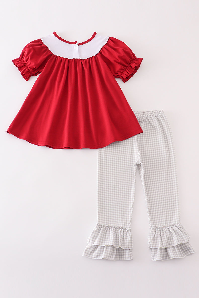 Maroon Alabama French Knot 2 Piece
