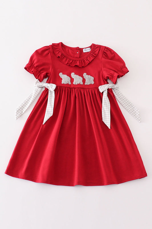 Maroon Alabama French Knot Dress