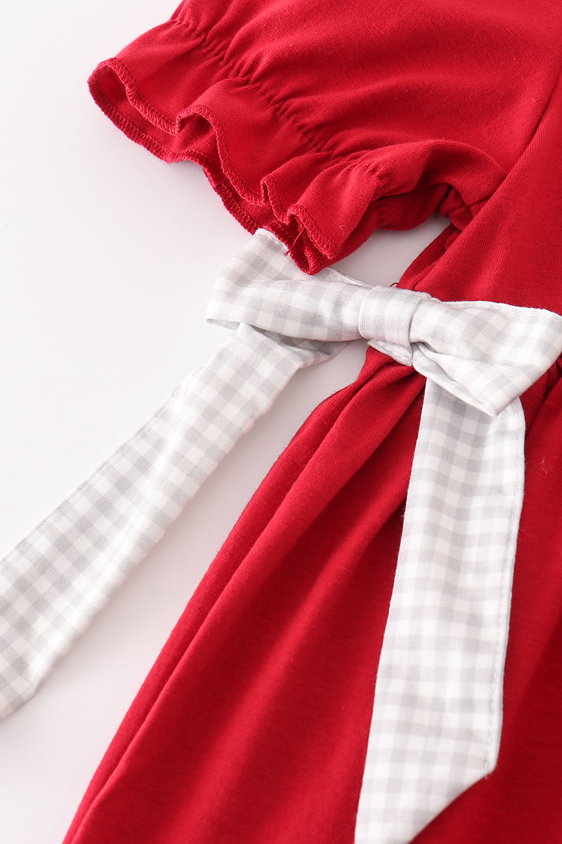 Maroon Alabama French Knot Dress