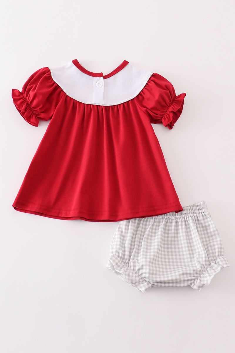 Maroon Alabama French Knot Girls Set
