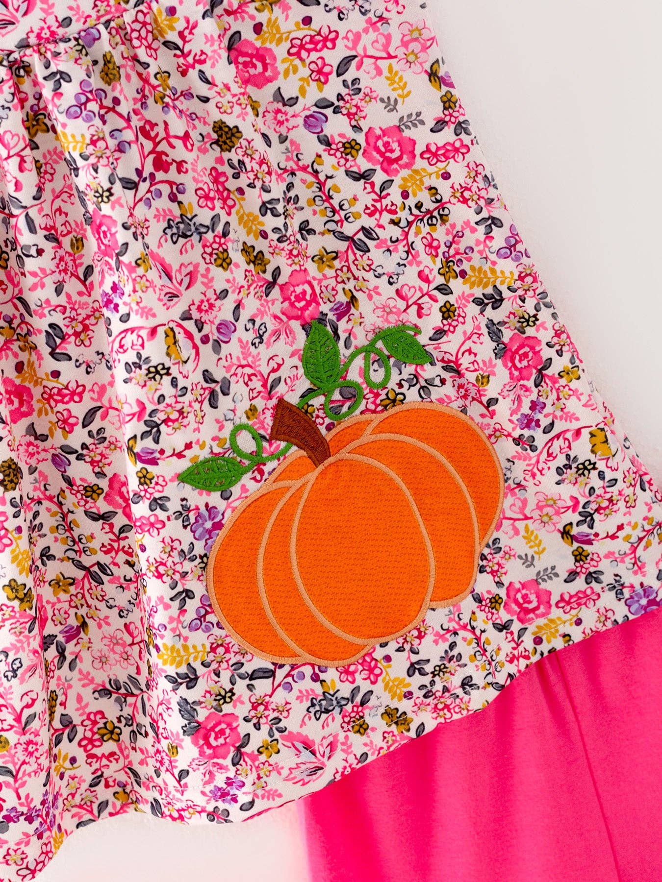 Halloween Girls Pumpkin Applique Outfit