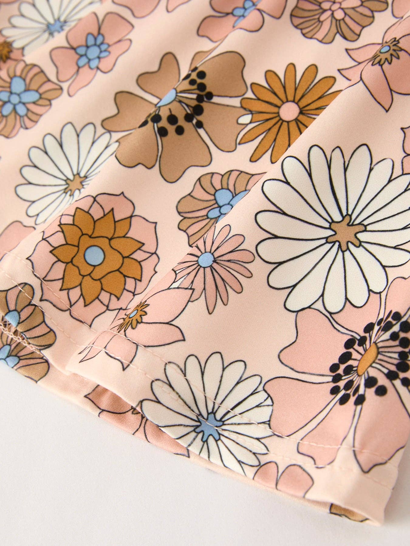 Girls Letter Print Top + Floral Pattern Pants