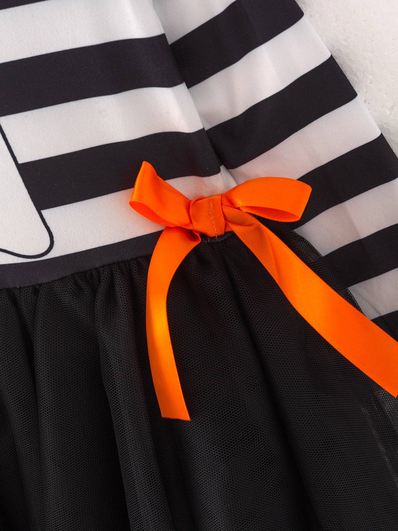 Fall Halloween Baby Girls Tutu Skirt Long Sleeve Stripe Dress