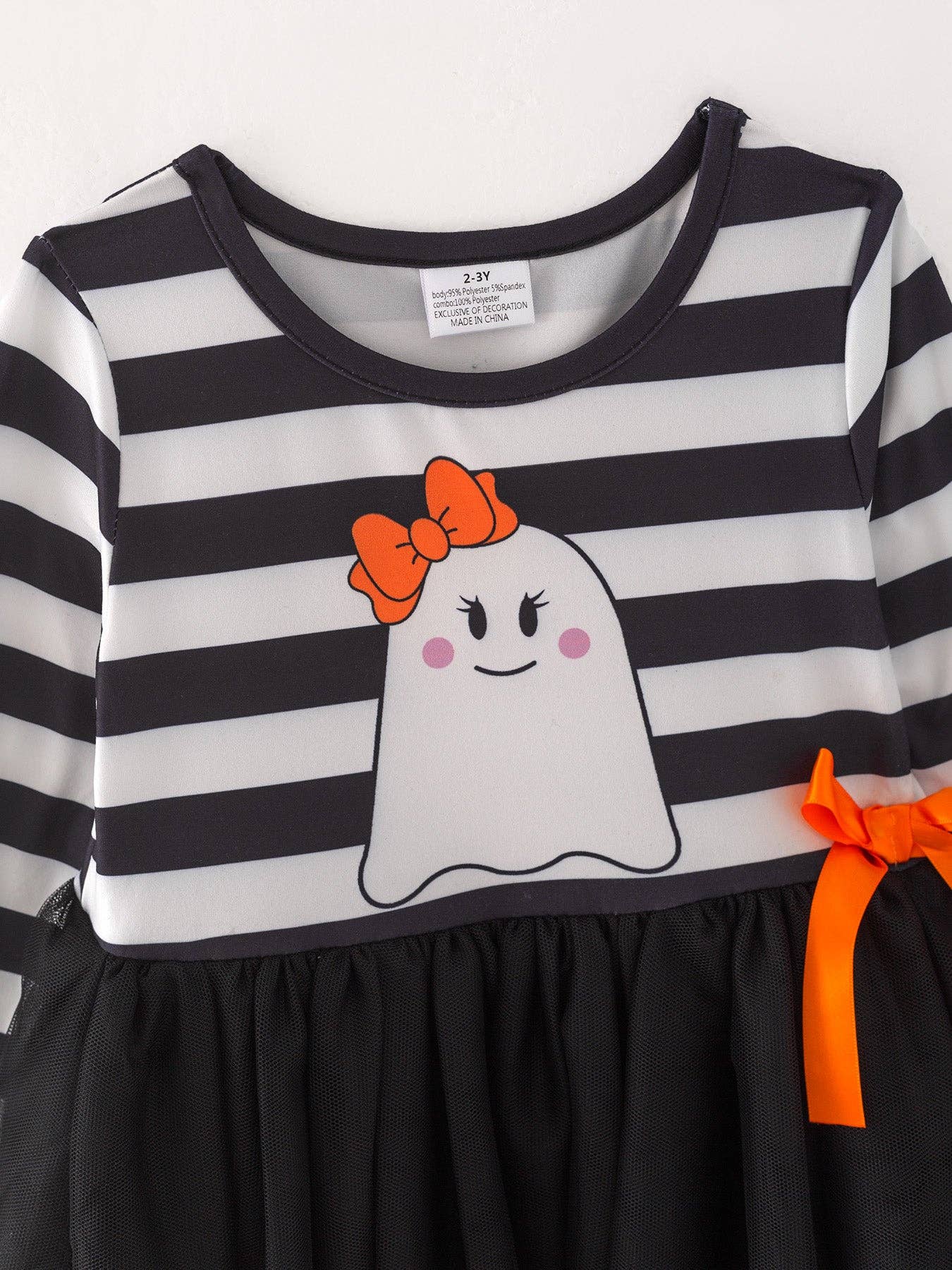 Fall Halloween Baby Girls Tutu Skirt Long Sleeve Stripe Dress