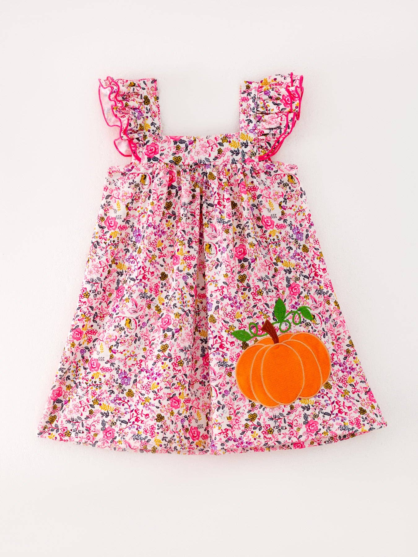 Halloween Girls Pumpkin Applique Dress