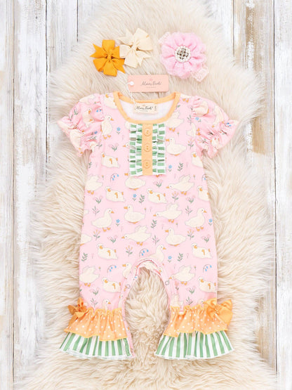 Quack & Bloom Ruffle Romper