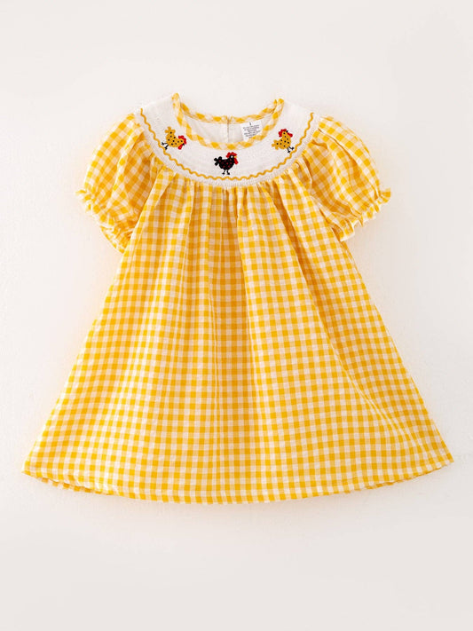 Farm Chicken Smocking Dress