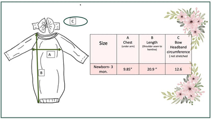 Infant Girls Pastel Dino Baby Gown and Bow Headband Set