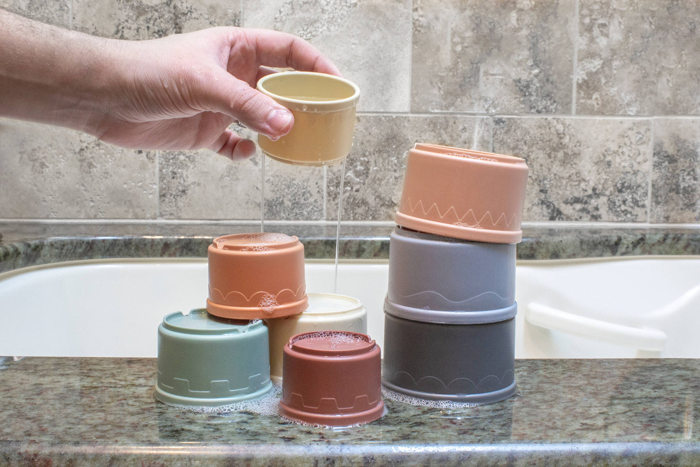 Bath Toy Stacking Cups, Set of 8