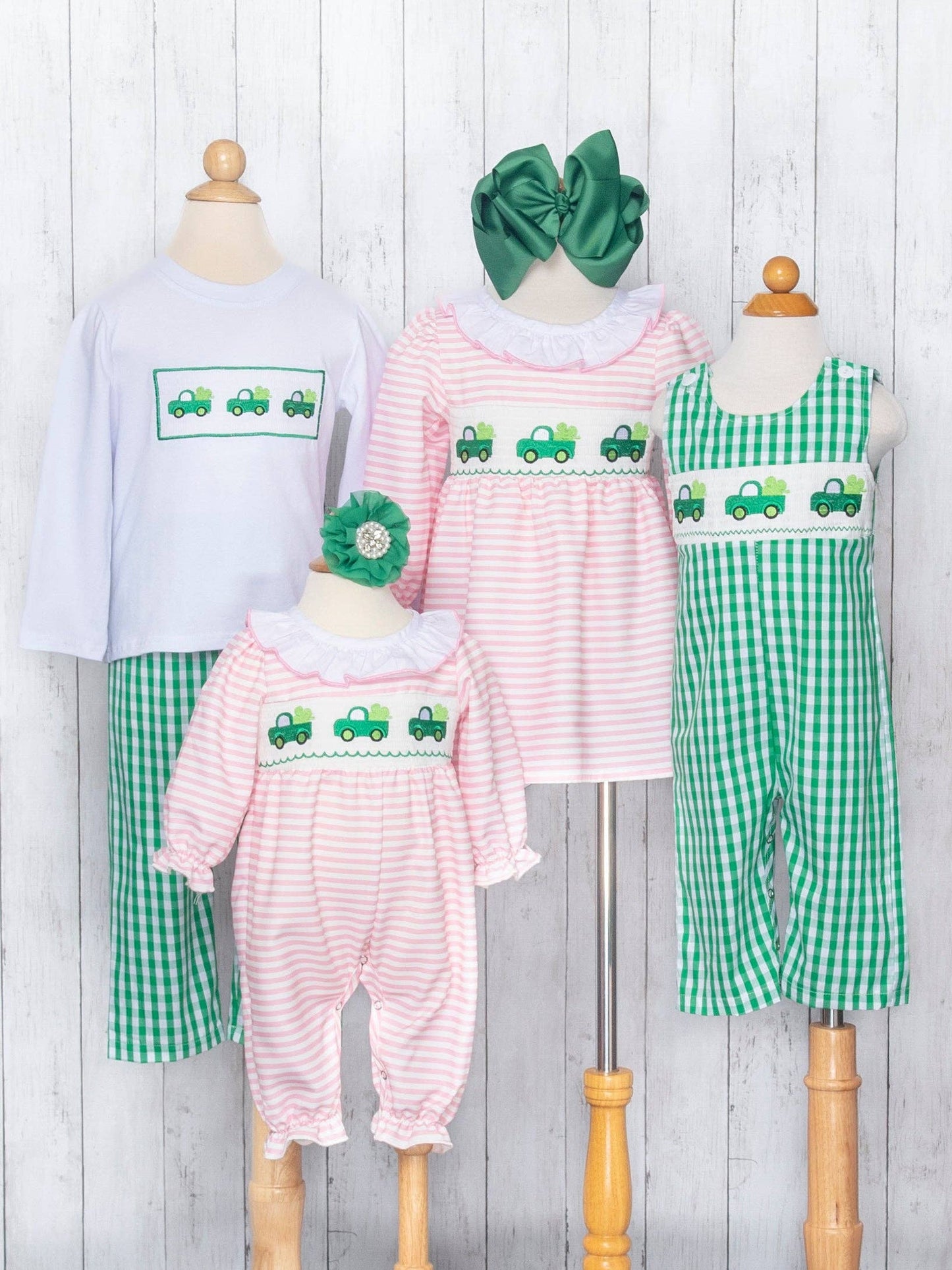Clover Truck Smocked Ruffle Dress