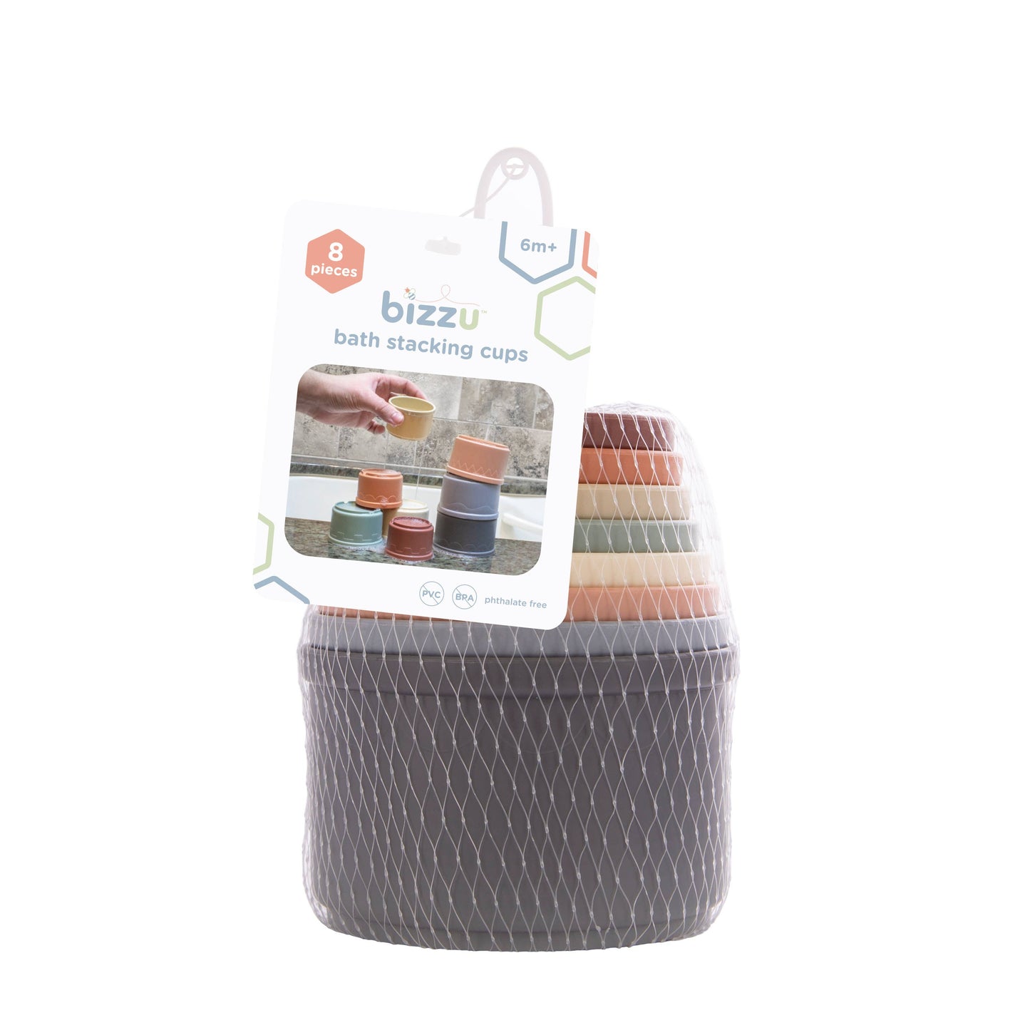 Bath Toy Stacking Cups, Set of 8
