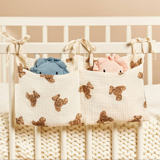 Multi-Functional Cotton Diaper Storage Pocket for Cribs and Strollers