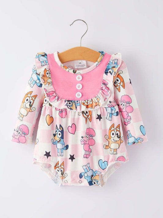 Baby Girls Bluey Print Romper