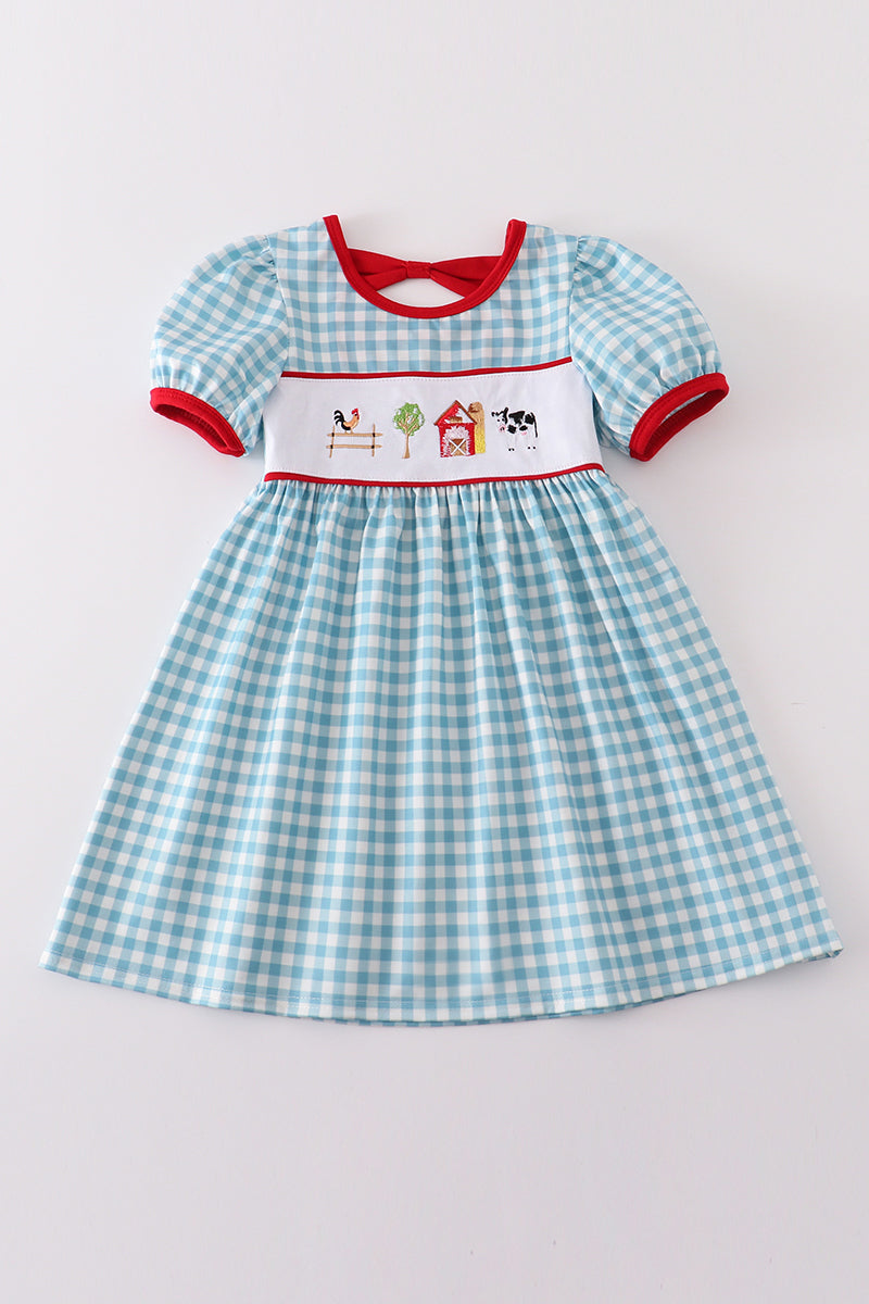 Blue Plaid Farm Dress