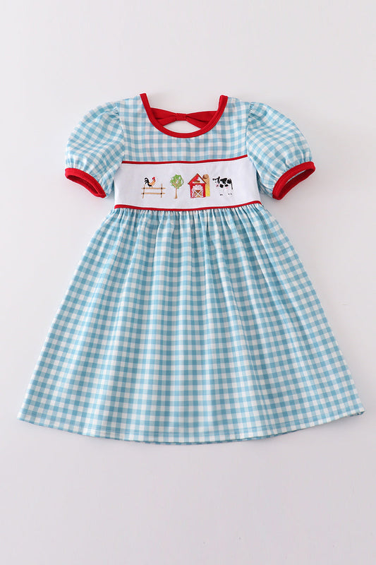 Blue Plaid Farm Dress