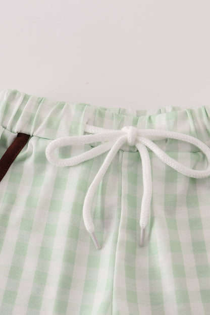 Brown duck applique shorts set