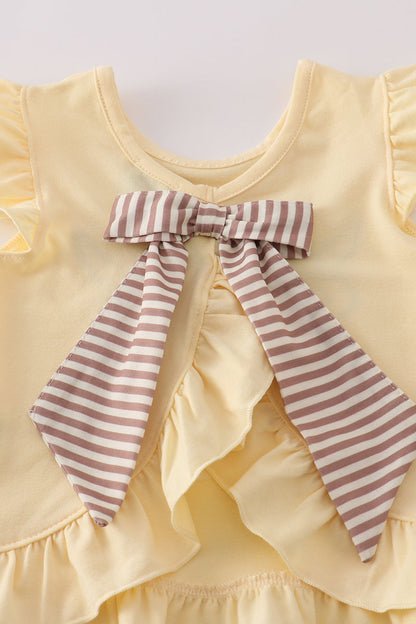 Highland cow applique ruffle bloomer set