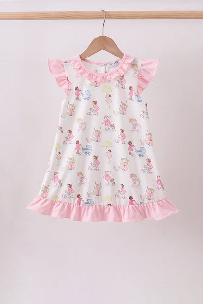 Pink all day adventure ruffle dress