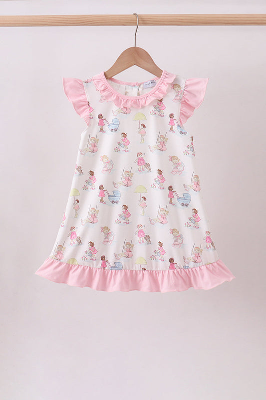 Pink all day adventure ruffle dress