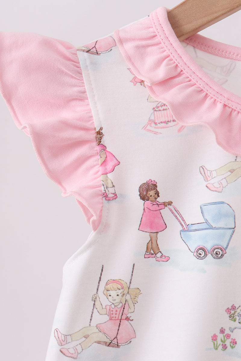 Pink all day adventure ruffle dress