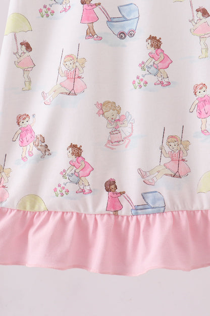 Pink all day adventure ruffle dress