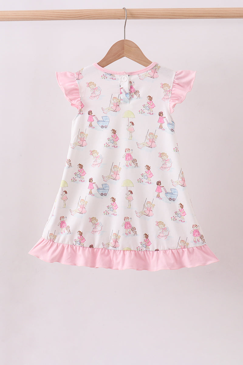 Pink all day adventure ruffle dress
