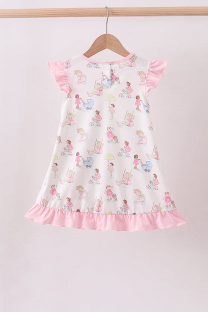 Pink all day adventure ruffle dress