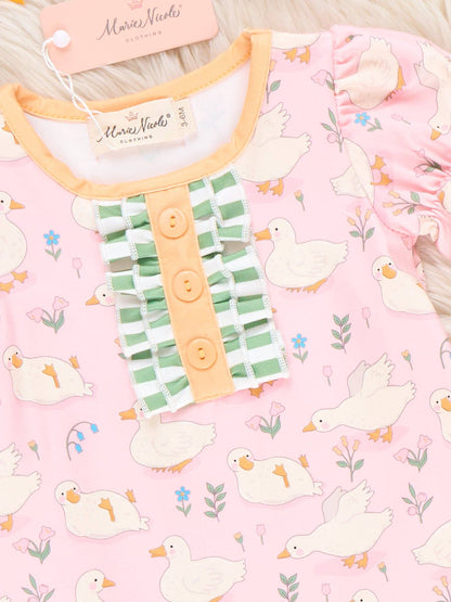 Quack & Bloom Ruffle Romper