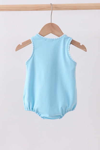 Blue cross applique romper